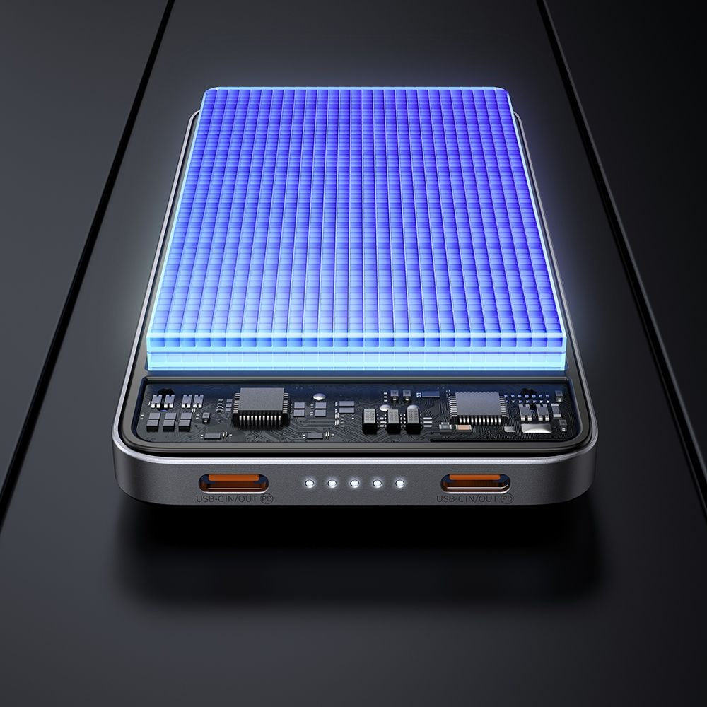 Vanjska bežična baterija McDodo MC-3781 Meta, 10000mAh, 20W, PD + FQI, 1 x QI - 2 x USB-C, Crna