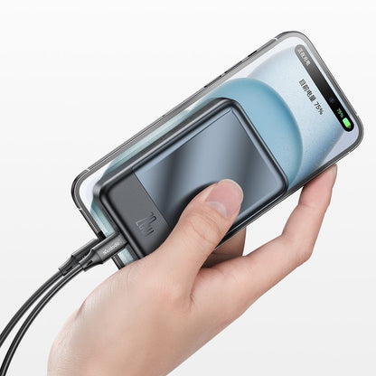 Bežična vanjska baterija McDodo MC-5021 Ambilight, 20000mAh, 20W, PD + FQI, 1 x QI - 1 x USB-C, Crna