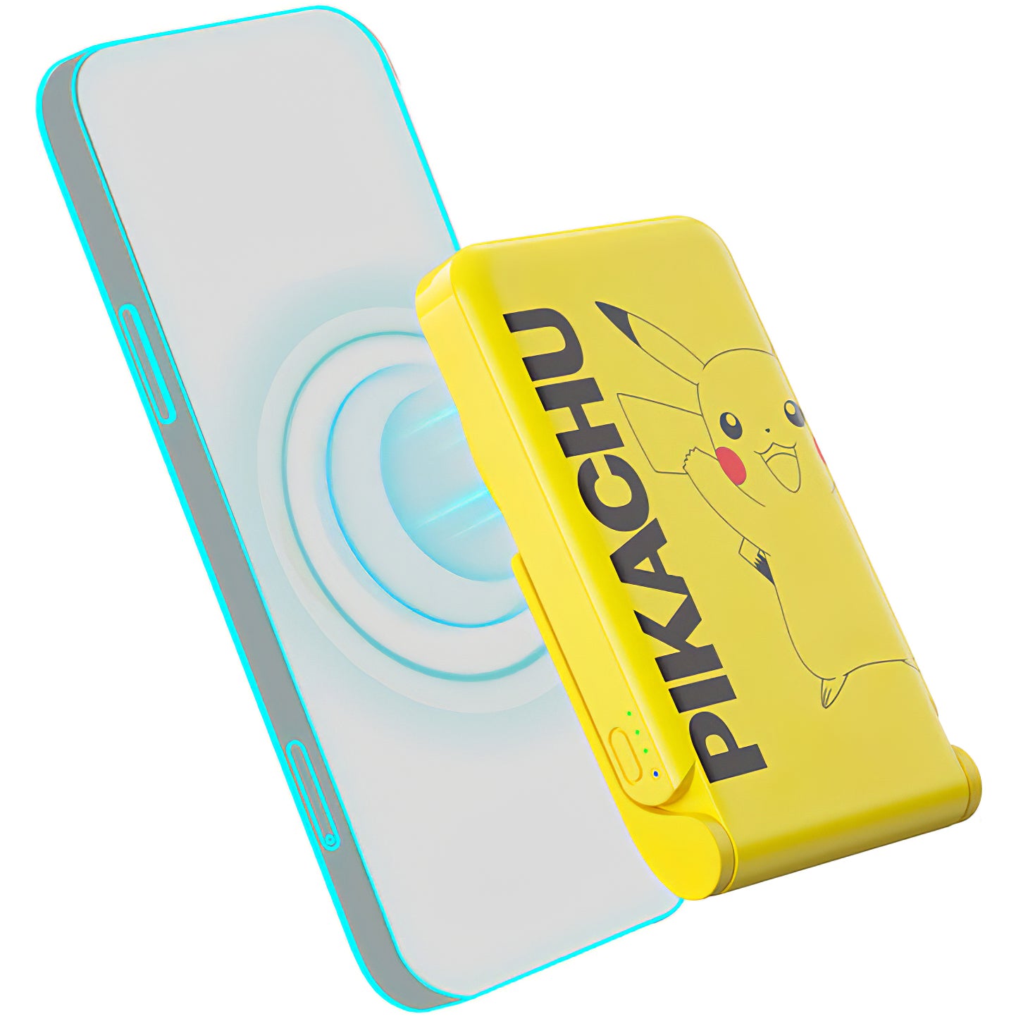 Bežična vanjska baterija OTL Pokemon Pikatchu, 5000mAh, 20W, PD + FQI, 1 x QI - 1 x USB-C, Žuta PK1191