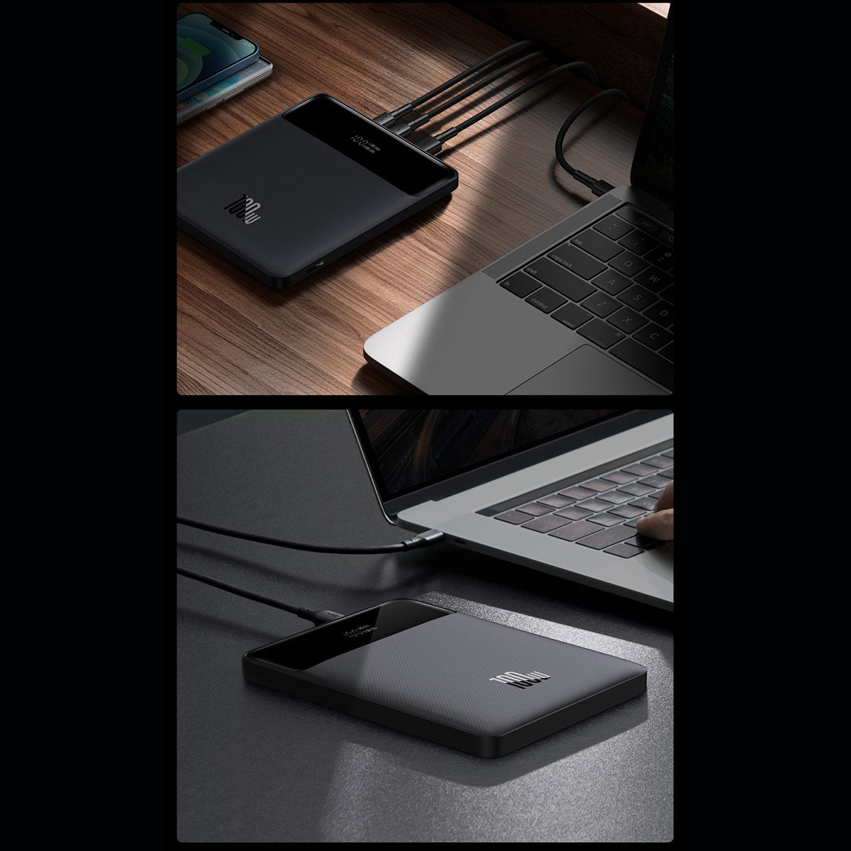 Vanjska baterija Baseus Blade Ultrathin, 20000mAh, 100W, QC + PD, 2 x USB-A - 2 x USB-C, Crna PPBL000201