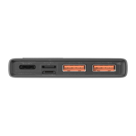 Vanjska baterija Baseus Adaman, 10000mAh, 22.5W, QC + PD, 1 x USB-C - 2 x USB-A, Crna