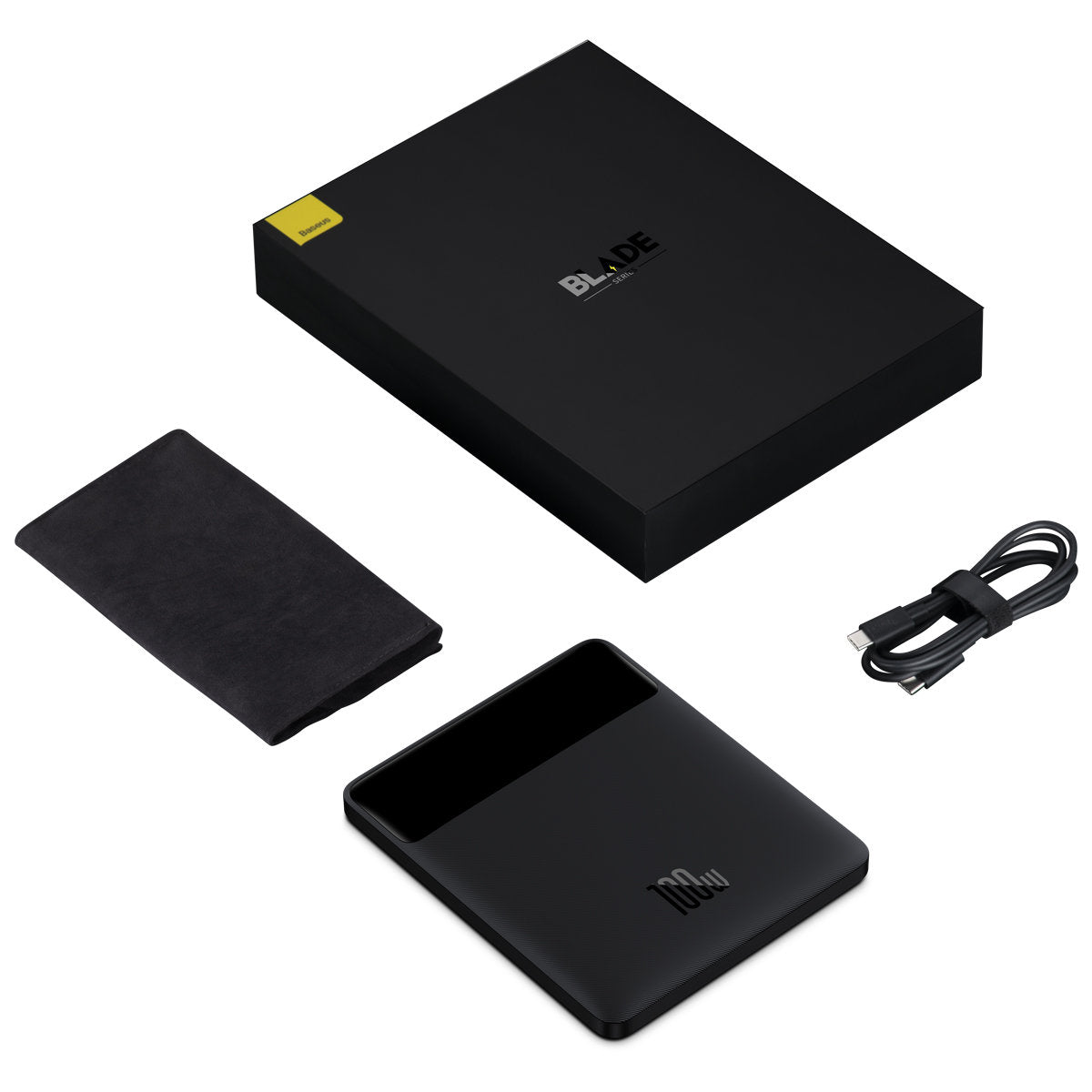 Vanjska baterija Baseus Blade Ultrathin, 20000mAh, 100W, QC + PD, 2 x USB-A - 2 x USB-C, Crna PPBL000201
