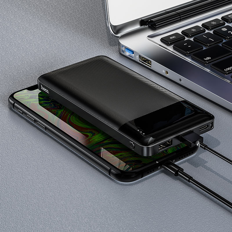 Vanjska baterija HOCO J72, 10000mAh, 10W, 2 x USB-A, Crna