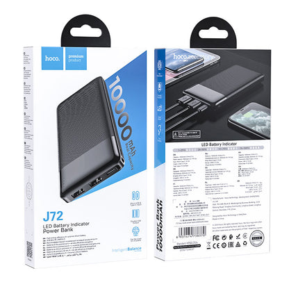 Vanjska baterija HOCO J72, 10000mAh, 10W, 2 x USB-A, Crna