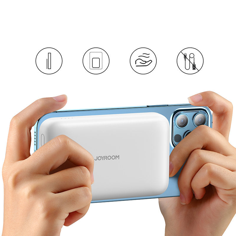 Vanjska baterija Joyroom JR-W020, 10000mAh, 20W, QC + PD + FQI, 1 x QI - 1 x USB-A - 1 x USB-C, Bijela