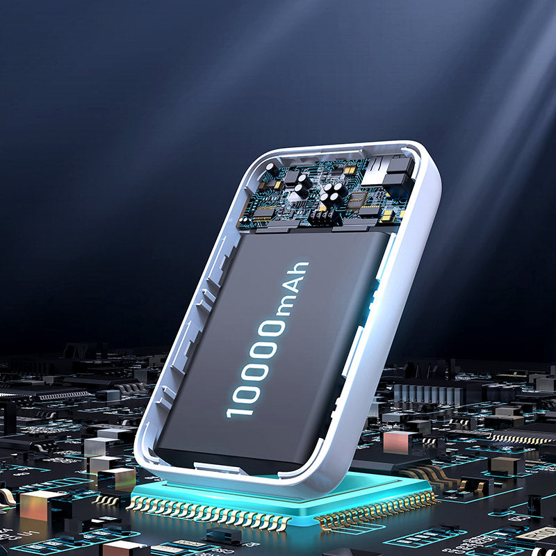 Vanjska baterija Joyroom JR-W020, 10000mAh, 20W, QC + PD + FQI, 1 x QI - 1 x USB-A - 1 x USB-C, Bijela