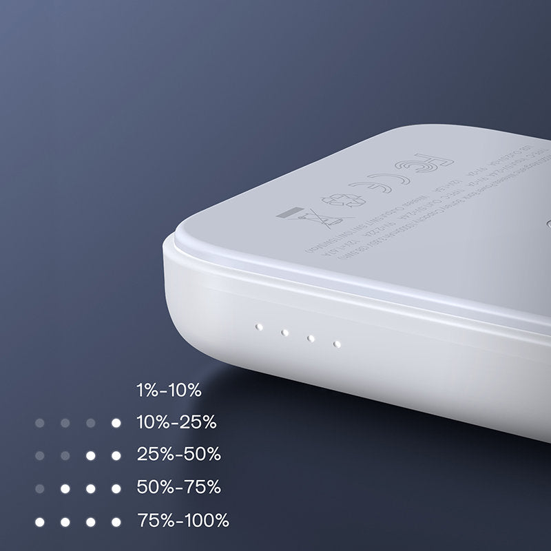 Vanjska baterija Joyroom JR-W020, 10000mAh, 20W, QC + PD + FQI, 1 x QI - 1 x USB-A - 1 x USB-C, Bijela