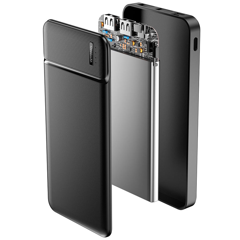Vanjska baterija MaXlife MXPB-01, 10000mAh, 12W, 2 x USB-A, Crna