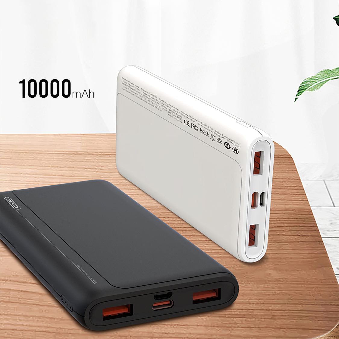Vanjska baterija XO Design PR127, 20000mAh, 22.5W, QC + PD, 1 x USB-C - 2 x USB-A, Crna