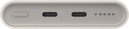 Vanjska baterija Wireless Samsung, 10000mAh, 25W, PD + FQI, 1 x QI - 2 x USB-C, Bež EB-U2510XUEGEU