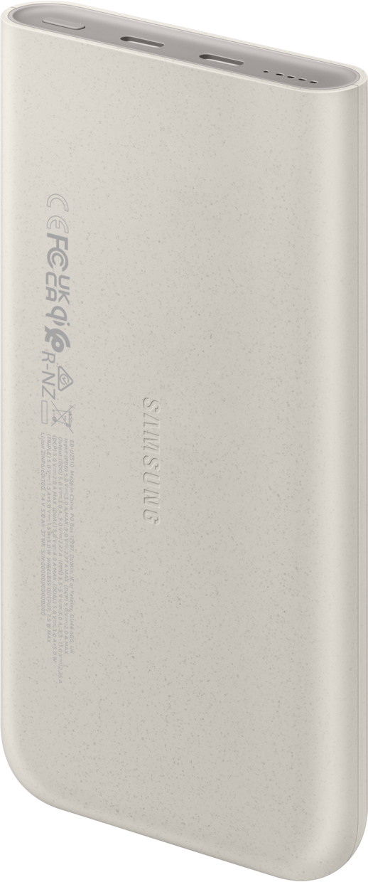 Vanjska baterija Wireless Samsung, 10000mAh, 25W, PD + FQI, 1 x QI - 2 x USB-C, Bež EB-U2510XUEGEU