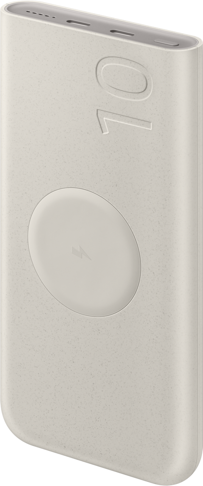 Vanjska baterija Wireless Samsung, 10000mAh, 25W, PD + FQI, 1 x QI - 2 x USB-C, Bež EB-U2510XUEGEU