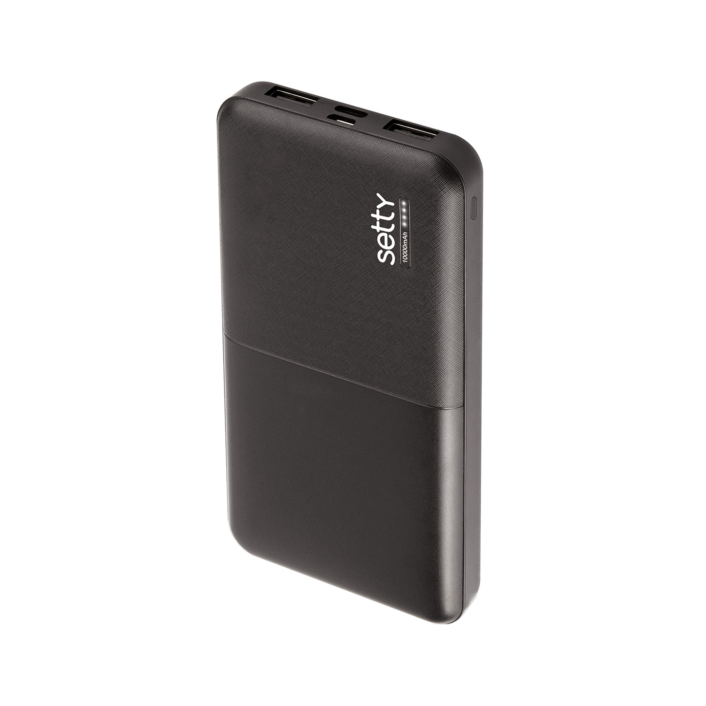 Vanjska baterija Setty, 10000mAh, 10W, 2 x USB-A, Crna