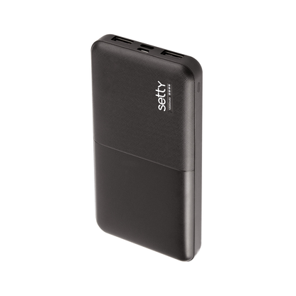 Vanjska baterija Setty, 10000mAh, 10W, 2 x USB-A, Crna