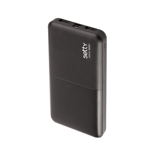 Vanjska baterija Setty, 10000mAh, 10W, 2 x USB-A, Crna