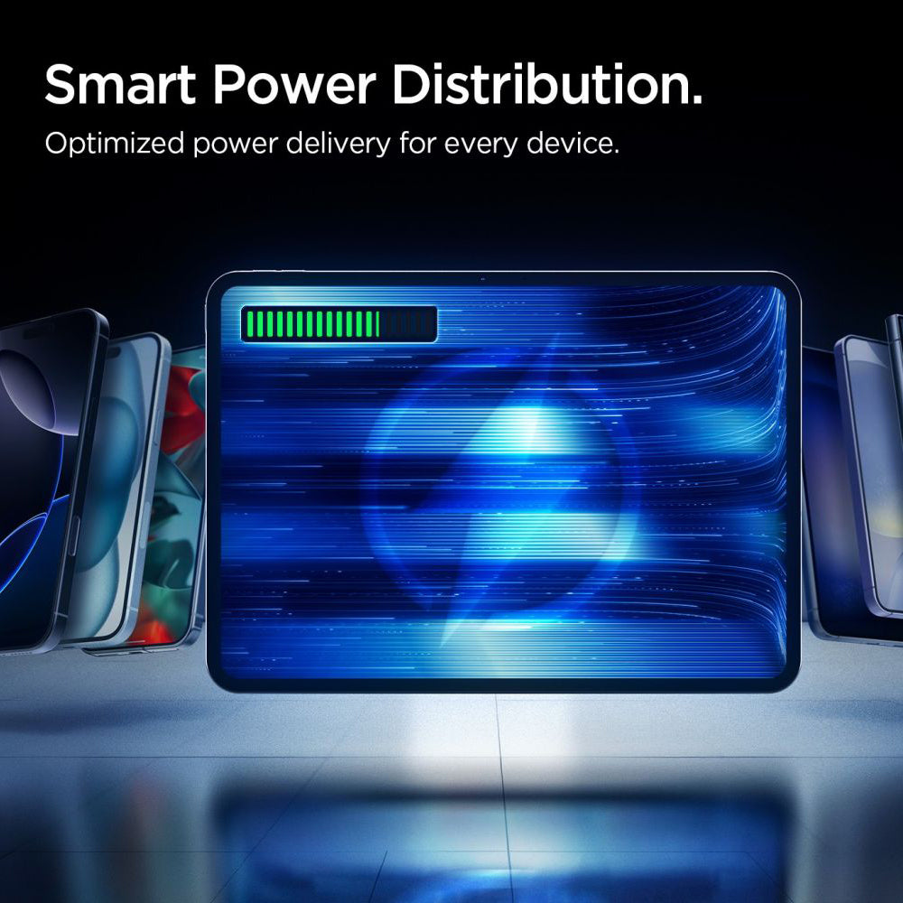 Vanjska baterija Spigen Essential, 10000mAh, 22.5W, QC + PD, 1 x USB-A - 2 x USB-C, Crna