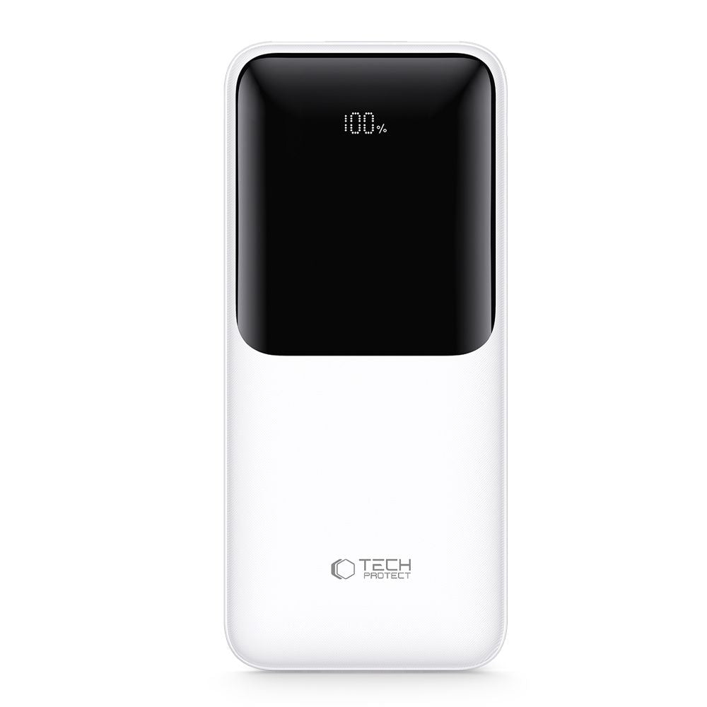 Vanjska baterija Tech-Protect PB01, 10000mAh, 22.5W, QC + PD, 1 x USB-C - 2 x USB-A, Bijela