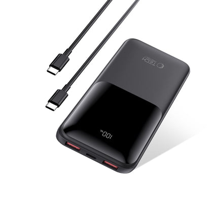 Vanjska baterija Tech-Protect PB01, 10000mAh, 22.5W, QC + PD, 1 x USB-C - 2 x USB-A, Crna