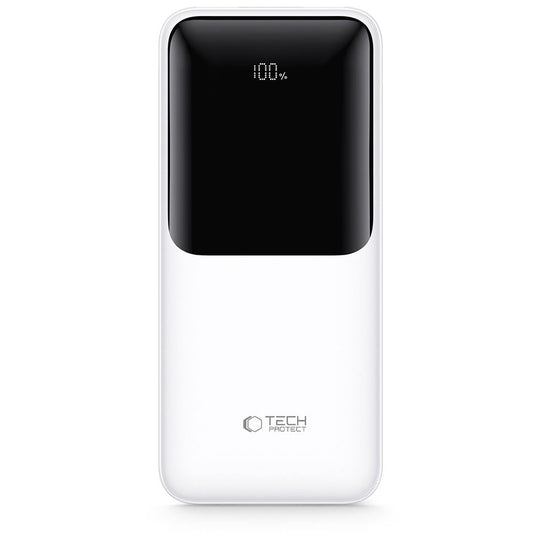 Vanjska baterija Tech-Protect PB02, 20000mAh, 22.5W, QC + PD, 1 x USB-C - 2 x USB-A, Bijela