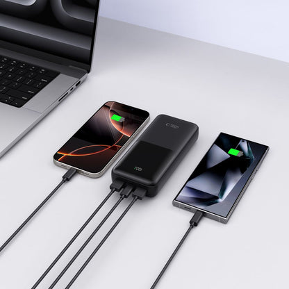 Vanjska baterija Tech-Protect PB02, 20000mAh, 22.5W, QC + PD, 1 x USB-C - 2 x USB-A, Crna