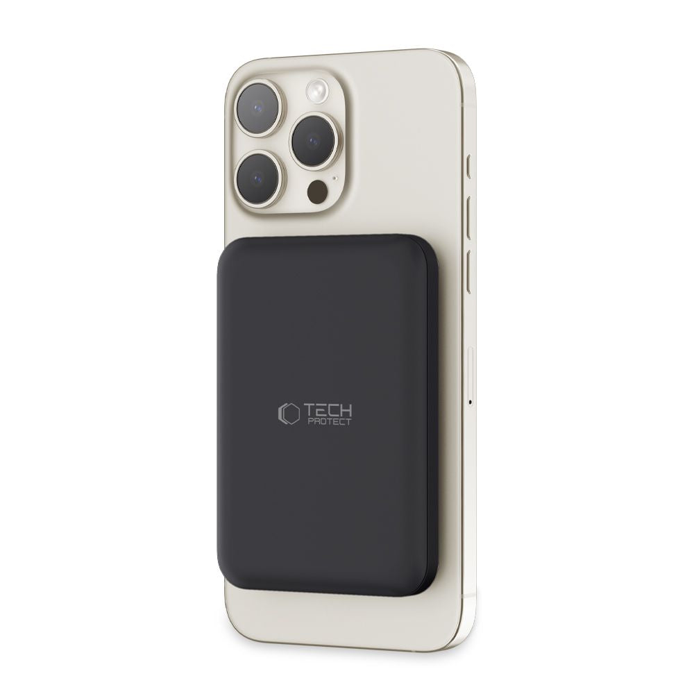 Vanjska baterija Wireless Tech-Protect PB10 LifeMag, 5000mAh, 15W, PD + FQI, 1 x QI - 1 x USB-C, Crna