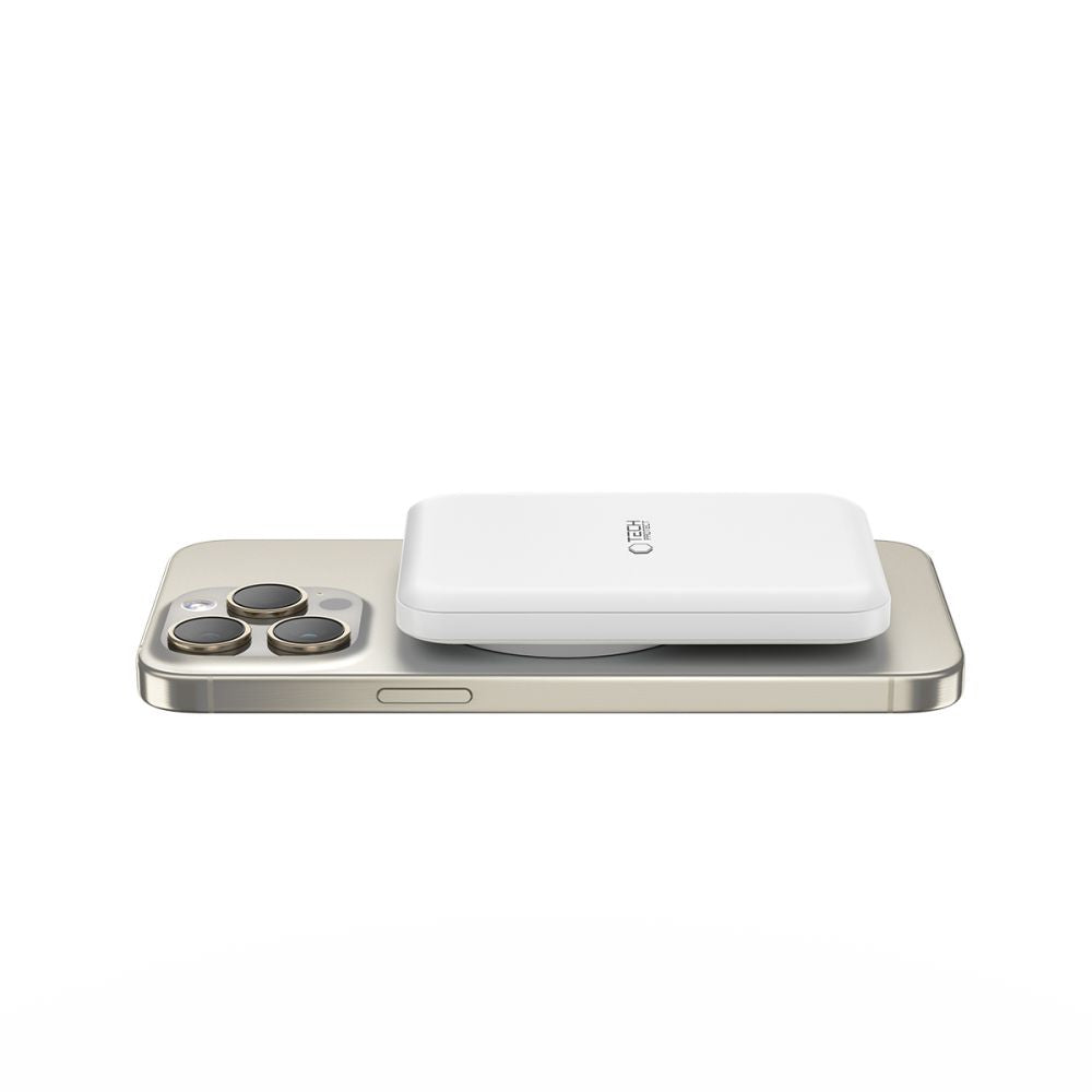 Vanjska baterija Wireless Tech-Protect PB10 LifeMag, 5000mAh, 15W, PD + FQI, 1 x QI - 1 x USB-C, Bijela