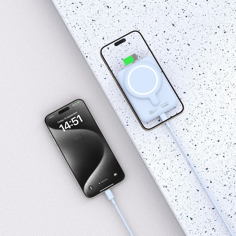 Vanjska baterija Wireless Tech-Protect PB10 LifeMag, 5000mAh, 15W, PD + FQI, 1 x QI - 1 x USB-C, Plava