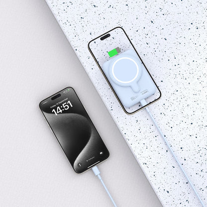 Vanjska baterija Wireless Tech-Protect PB10 LifeMag, 5000mAh, 15W, PD + FQI, 1 x QI - 1 x USB-C, Plava