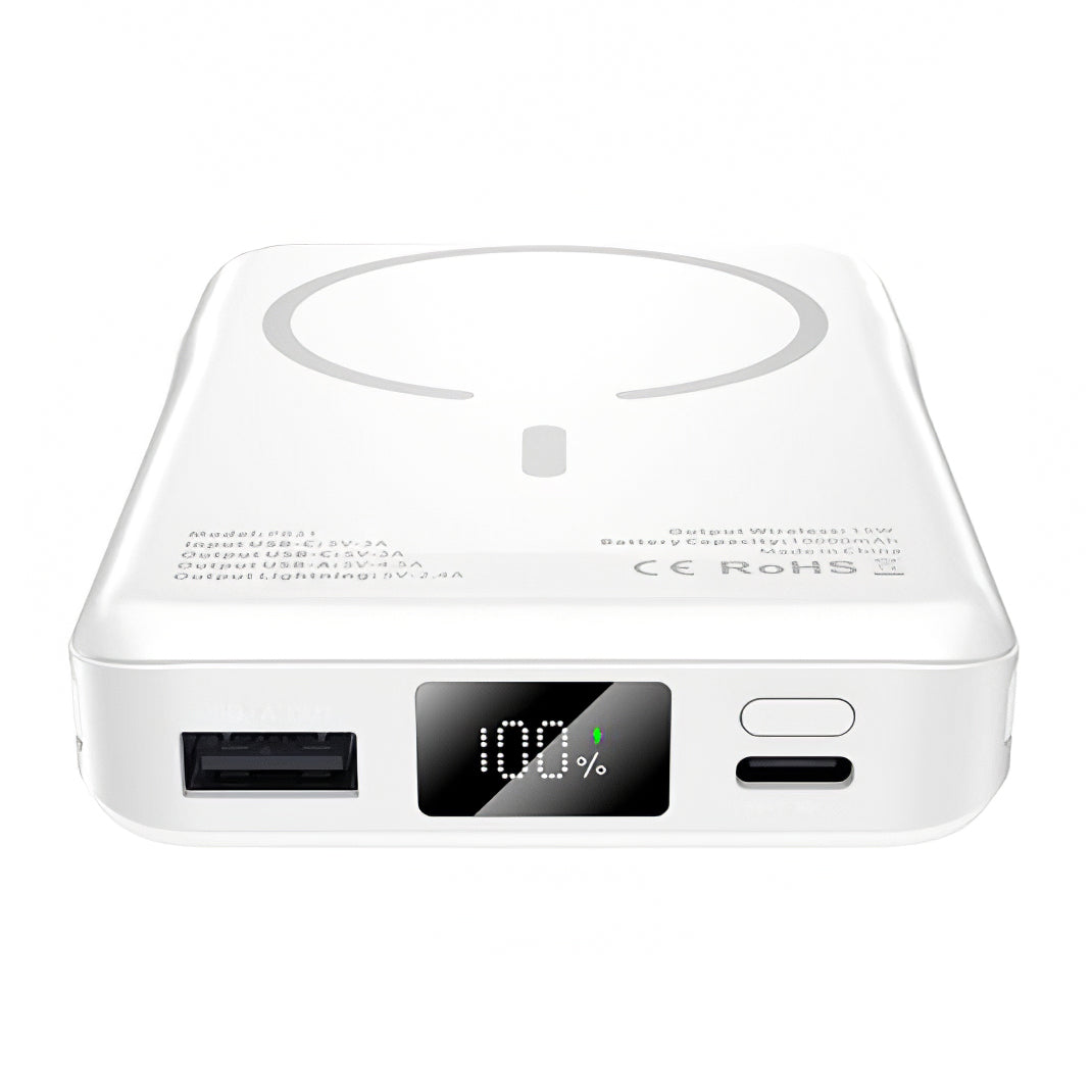 Vanjska baterija Wireless Tech-Protect PB31 LifeMag, 10000mAh, 15W, FQI, 1 x Lightning - 1 x QI - 1 x USB-A - 1 x USB-C, Bijela