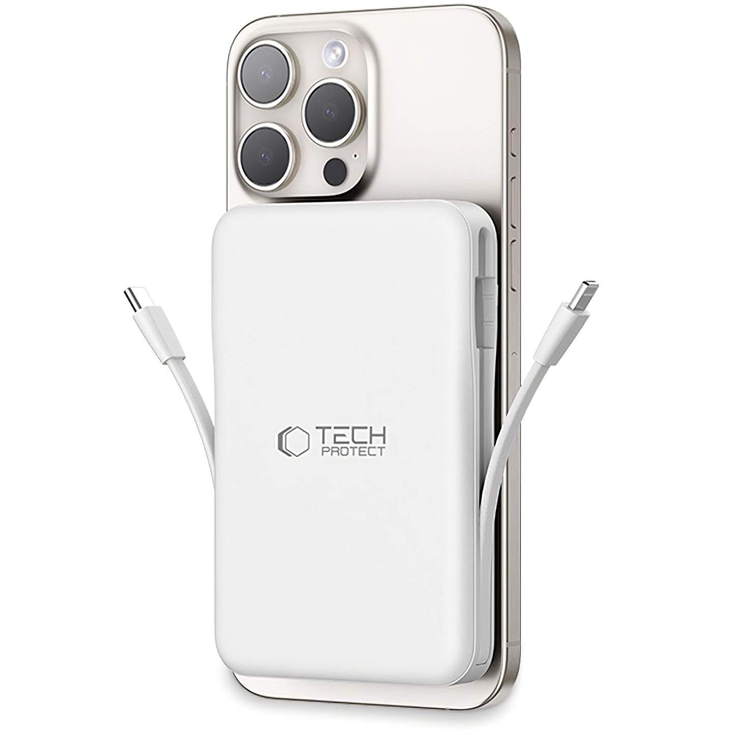 Vanjska baterija Wireless Tech-Protect PB31 LifeMag, 10000mAh, 15W, FQI, 1 x Lightning - 1 x QI - 1 x USB-A - 1 x USB-C, Bijela