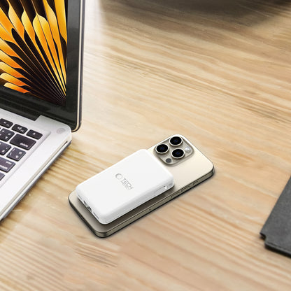 Vanjska baterija Wireless Tech-Protect PB31 LifeMag, 10000mAh, 15W, FQI, 1 x Lightning - 1 x QI - 1 x USB-A - 1 x USB-C, Bijela