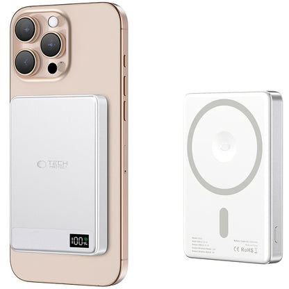 Vanjska baterija Wireless Tech-Protect PB33 LifeMag, 5000mAh, 15W, FQI, 1 x QI - 1 x USB-C, Siva