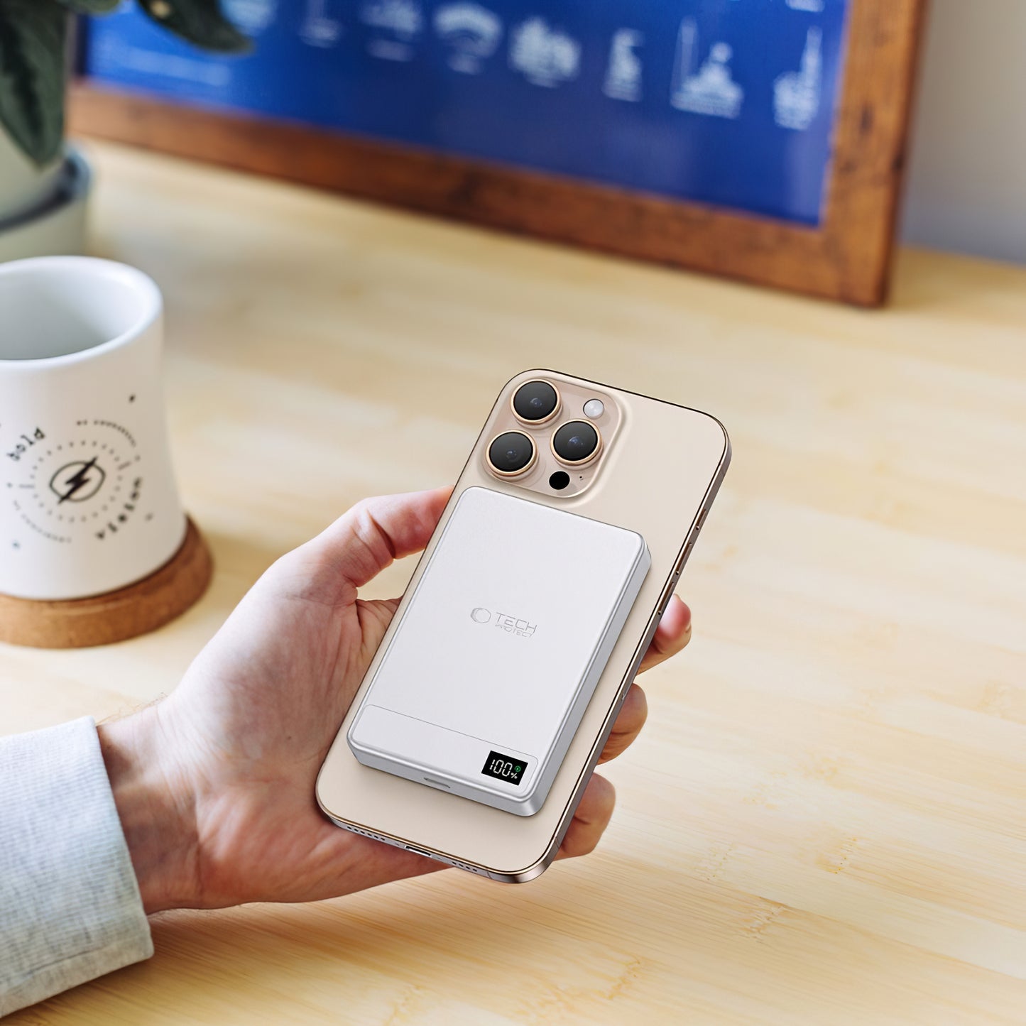 Vanjska baterija Wireless Tech-Protect PB33 LifeMag, 5000mAh, 15W, FQI, 1 x QI - 1 x USB-C, Siva