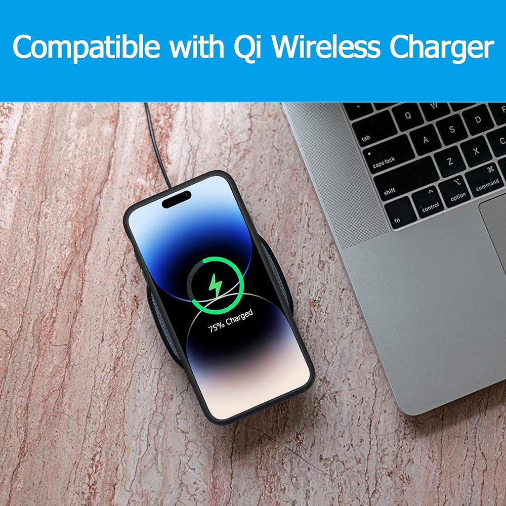 Vanjska baterija tipa futrola Wireless Techsuit Power Pro Battery za Apple iPhone 15, 7000mAh, Crna