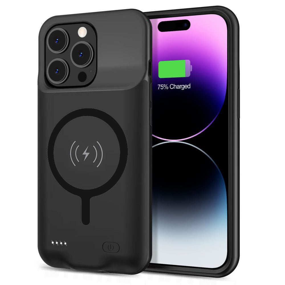 Vanjska baterija tipa futrola Wireless Techsuit Power Pro Battery za Apple iPhone 15 Pro, 7000mAh, Crna