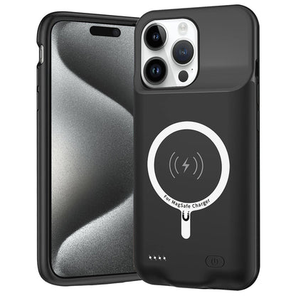 Vanjska baterija tipa futrola Wireless Techsuit Power Pro Battery za Apple iPhone 15 Pro, 7000mAh, Crna
