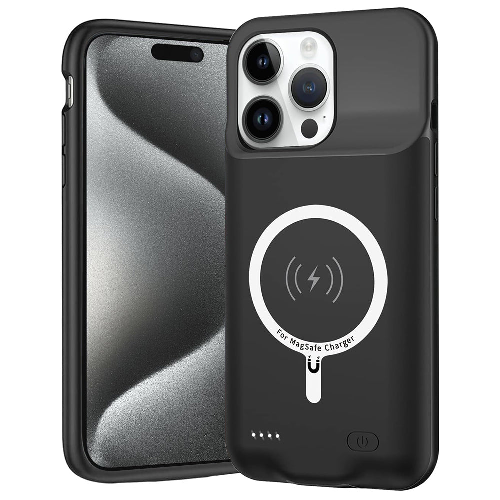 Vanjska baterija tipa futrola Wireless Techsuit Power Pro Battery za Apple iPhone 15 Pro Max, 8500mAh, Crna