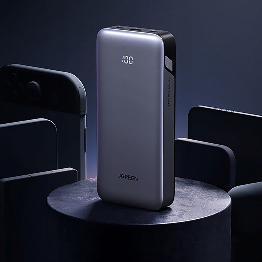 Vanjska baterija UGREEN Nexode PB532 (55989B), 20000mAh, 30W, QC + PD, 1 x USB-A - 2 x USB-C, Siva