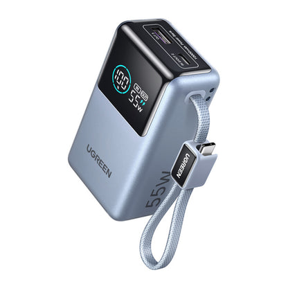 Vanjska baterija UGREEN Nexode Pro PB727 (75701B), 10000mAh, 55W, QC + PD, 1 x USB-A - 2 x USB-C, Siva