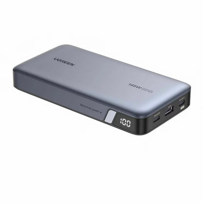 Vanjska baterija UGREEN PB205, 25000mAh, 145W, QC + PD, 1 x USB-A - 2 x USB-C, Siva
