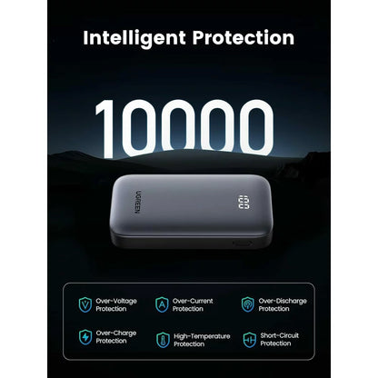 Vanjska baterija UGREEN PB502, 10000mAh, 30W, QC + PD, 1 x USB-A - 1 x USB-C, Siva