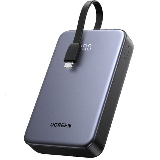 Vanjska baterija UGREEN PB505, 20000mAh, 22.5W, QC + PD, 1 x USB-A - 2 x USB-C, Siva