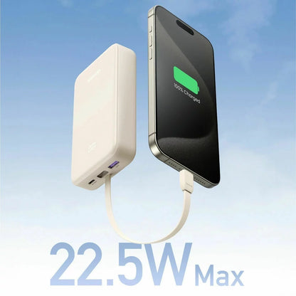 Vanjska baterija UGREEN PB505, 20000mAh, 22.5W, QC + PD, 1 x USB-A - 2 x USB-C, Bež