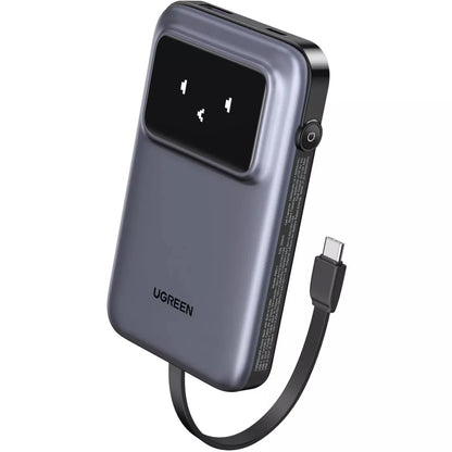 Vanjska baterija UGREEN PB511 Uno, 10000mAh, 30W, QC + PD, 1 x USB-A - 2 x USB-C, Siva