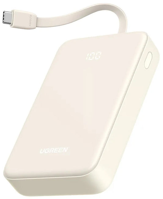 Vanjska baterija UGREEN PB521, 20000mAh, 30W, QC + PD, 1 x USB-A - 2 x USB-C, Bijela