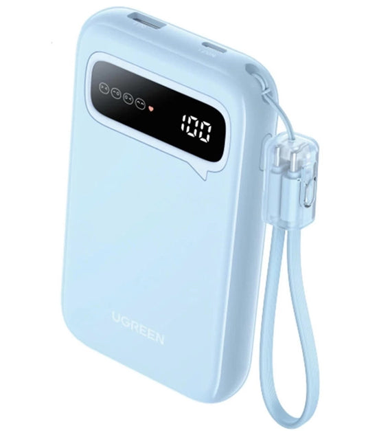 Vanjska baterija UGREEN PB522, 10000mAh, 20W, QC + PD, 1 x USB-A - 1 x USB-C, Plava