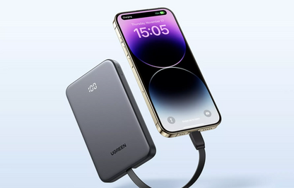 Vanjska baterija UGREEN PB526 (75161B), 10000mAh, 20W, QC + PD, 1 x USB-A - 2 x USB-C, Siva