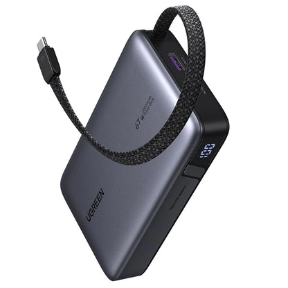 Vanjska baterija UGREEN PB550, 20000mAh, 67W, QC + PD, 1 x USB-A - 2 x USB-C, Siva