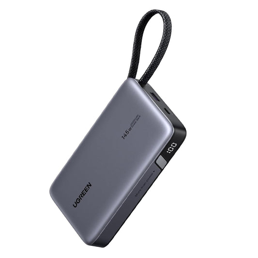 Vanjska baterija UGREEN PB551 (55992), 20000mAh, 145W, QC + PD, 1 x USB-A - 2 x USB-C, Siva