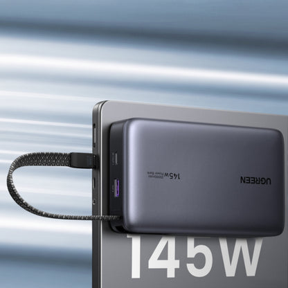 Vanjska baterija UGREEN PB551 (55992B), 20000mAh, 145W, QC + PD, 1 x USB-A - 2 x USB-C, Siva